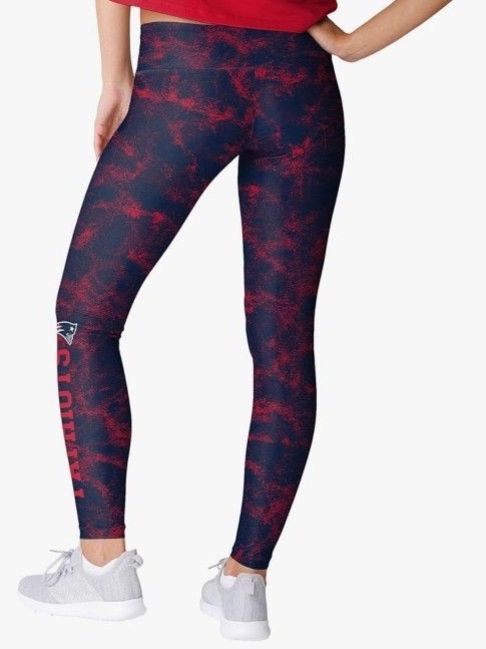 NFL Team Apparel Patriots Women’s Leggings L Navy Red Splatter NWT